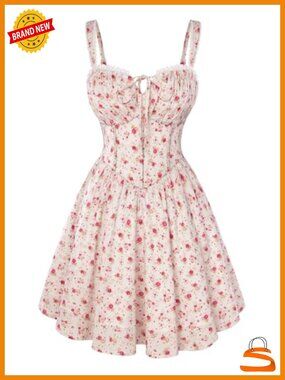 Floral Corset Dress with Pockets 2026 Summer Mini Graduation Dress